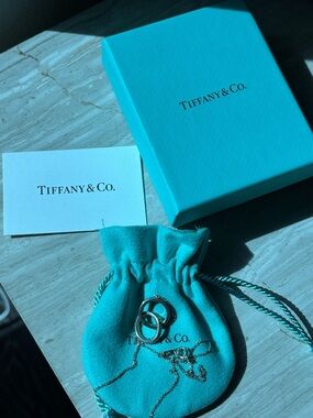 Tiffany & Co. 1837 Interlocking Circles Pendant 16” in Silver with Pouch and Box